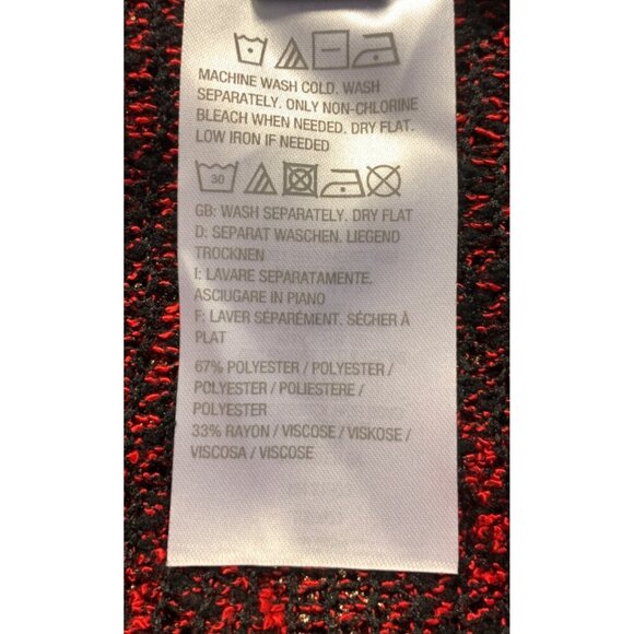 Susan Graver Womens Open Front Cardigan Jacket Medium Zigzag Red Black NWT New - Picture 6 of 8
